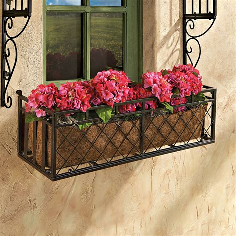 metal window planter boxes|rectangular metal planter box.